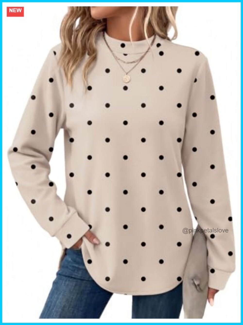 Mock Neck Sweatshirt Long Sleeve Pullover Top Women Casual Pullover